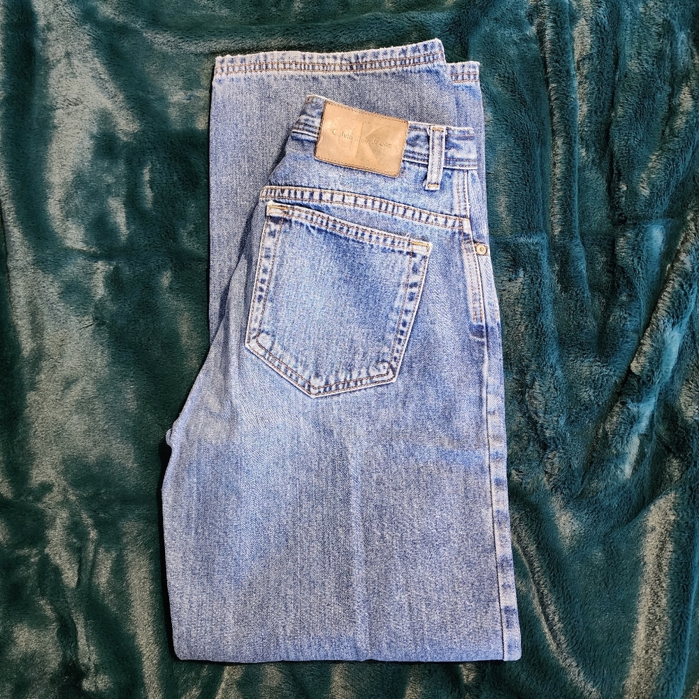 Calvin Klein Light Blue Denim Jeans Straight‎ Leg Size 9